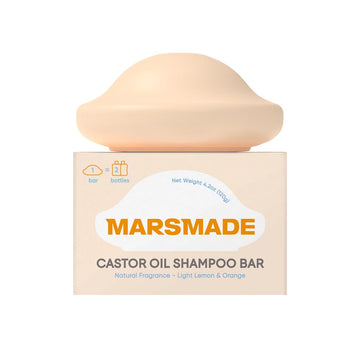 Mars Made barra shampoo aceite ricino para cabello suave y nutrido.