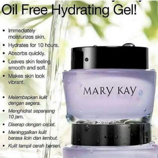 Etiqueta clara en envase Mary Kay Gel Hidratante sin aceite facilita lectura de beneficios.
