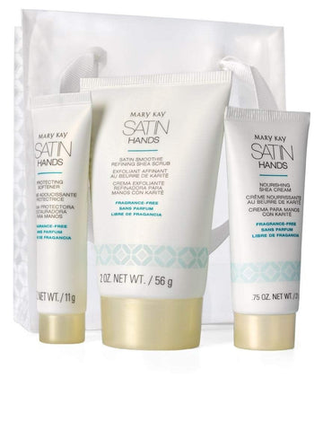 Mary Kay Satin Hands, estuche regalo con tres pasos para manos suaves.