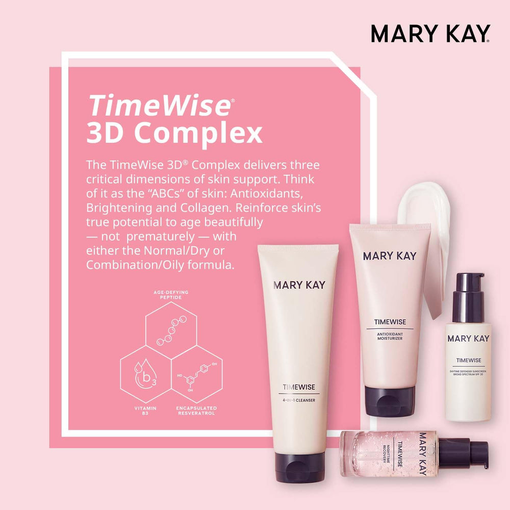 Textura cremosa de TimeWise Miracle Set para aplicación facial diaria