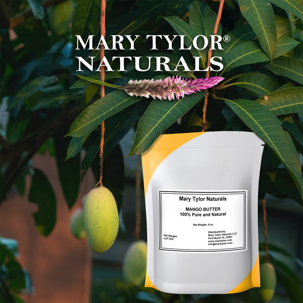Manteca de mango Mary Tylor Naturals aplicada en cabello para brillo y manejo