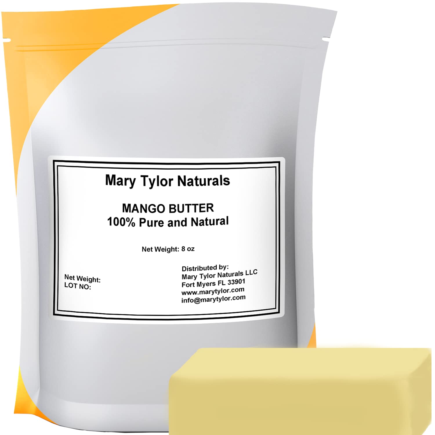 Mary Tylor Naturals Mango Butter frasco de 8 onzas, hidratación suave para la piel