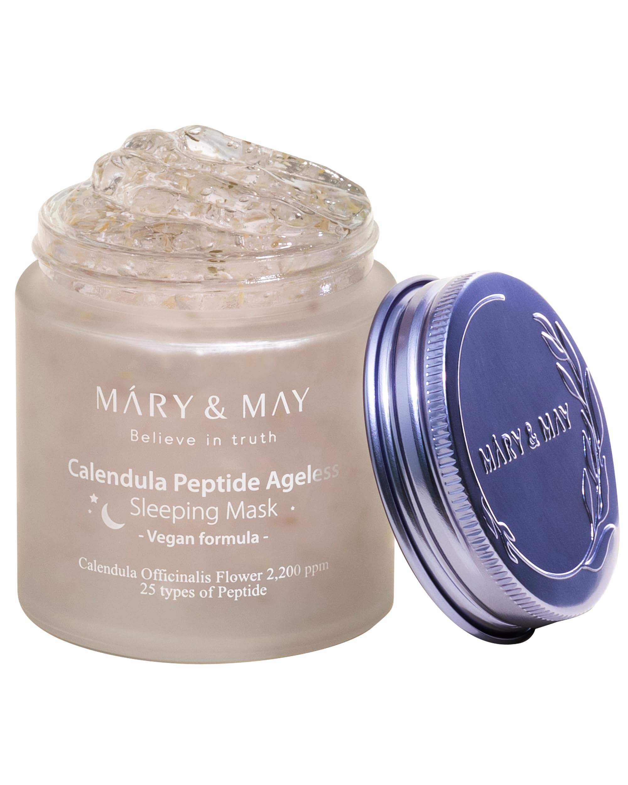 Mary&May mascarilla sueño calendula en envase, hidratación profunda para piel suave.