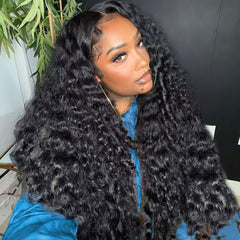 MARYLING Deep Water Wave Half Wig with natural-looking hairline for daily wear