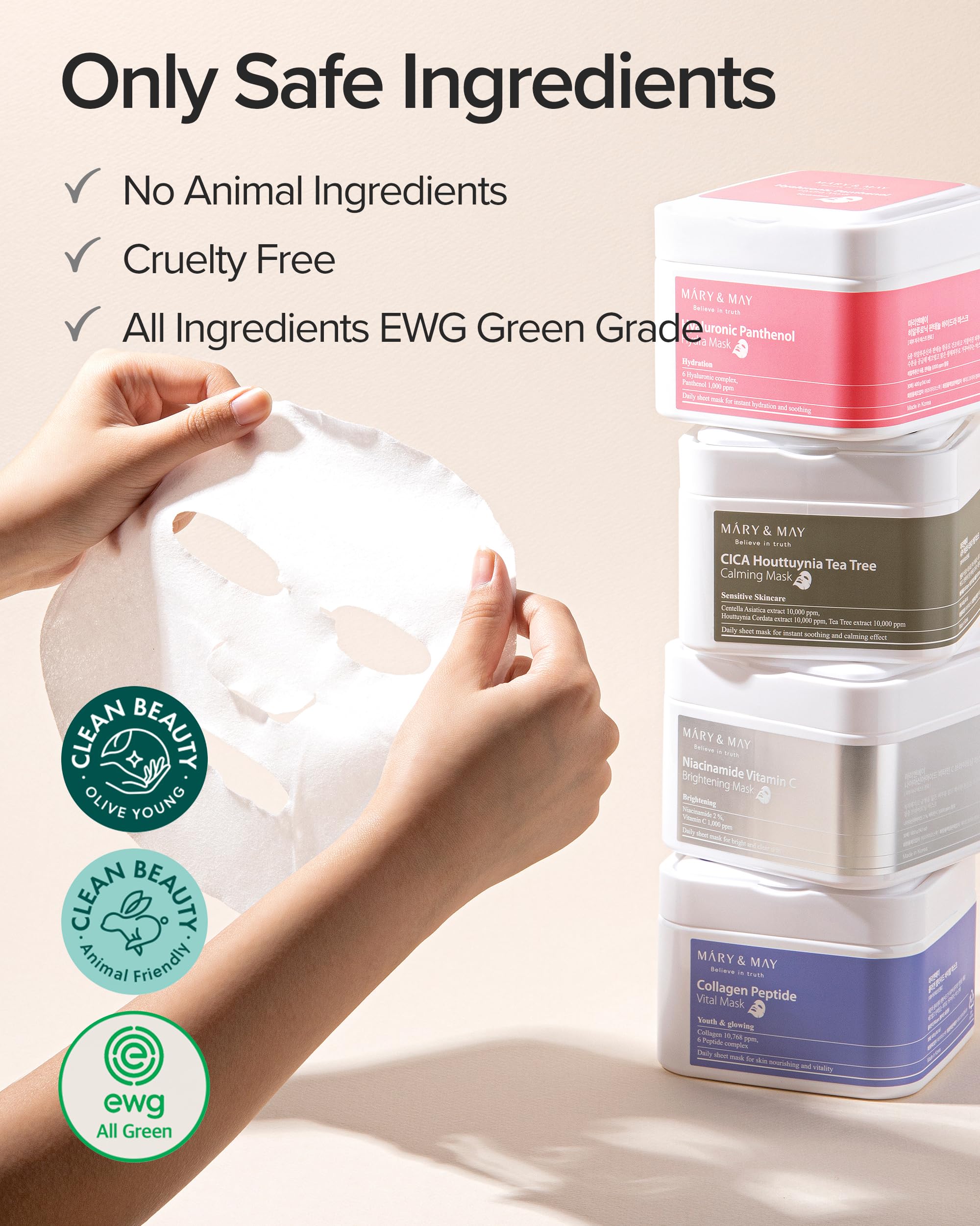Mary&May Collagen Peptide Vital Mask hidratación intensa para piel seca
