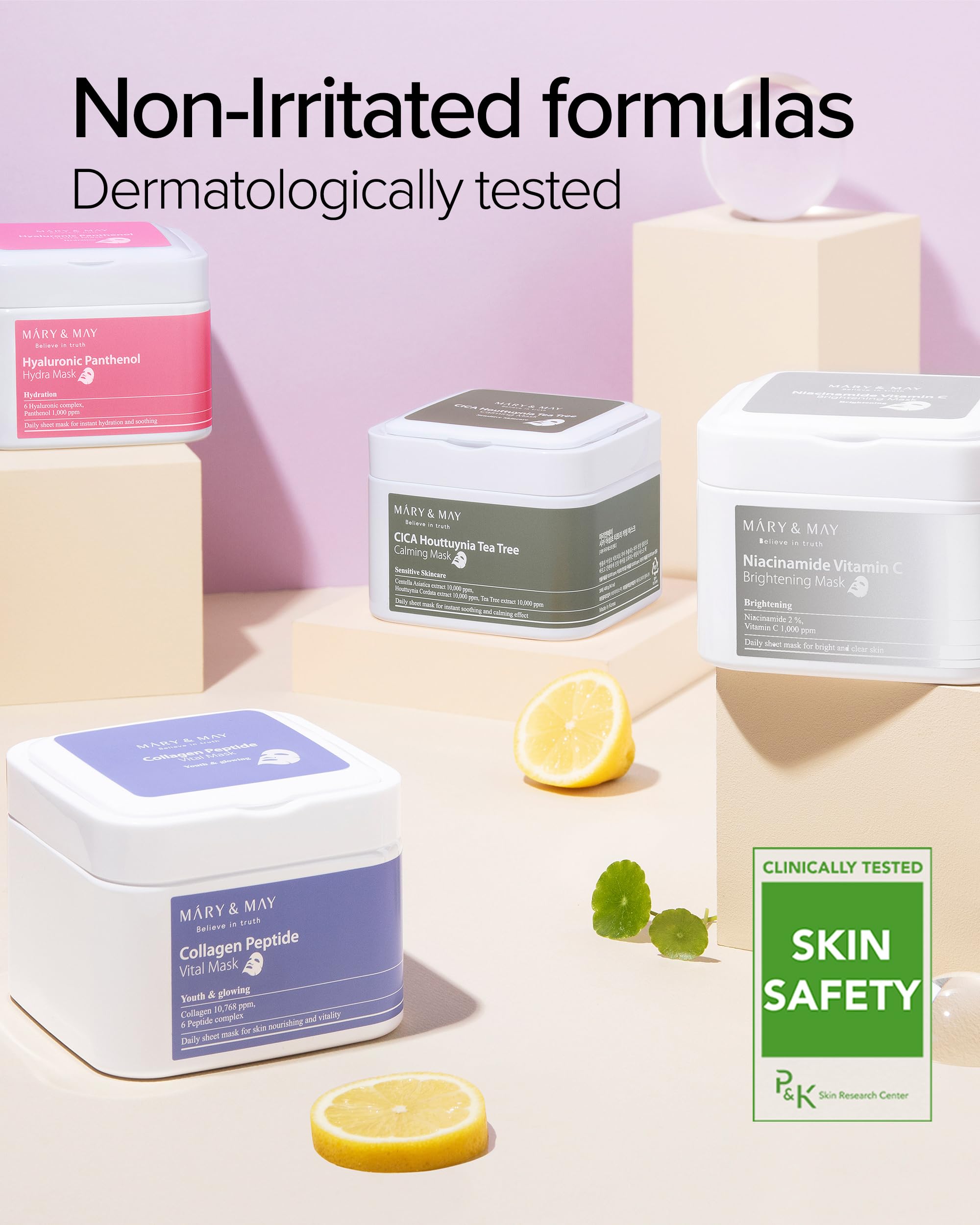 Mary&May Collagen Peptide Vital Mask ritual de 10-15 minutos para resultados consistentes