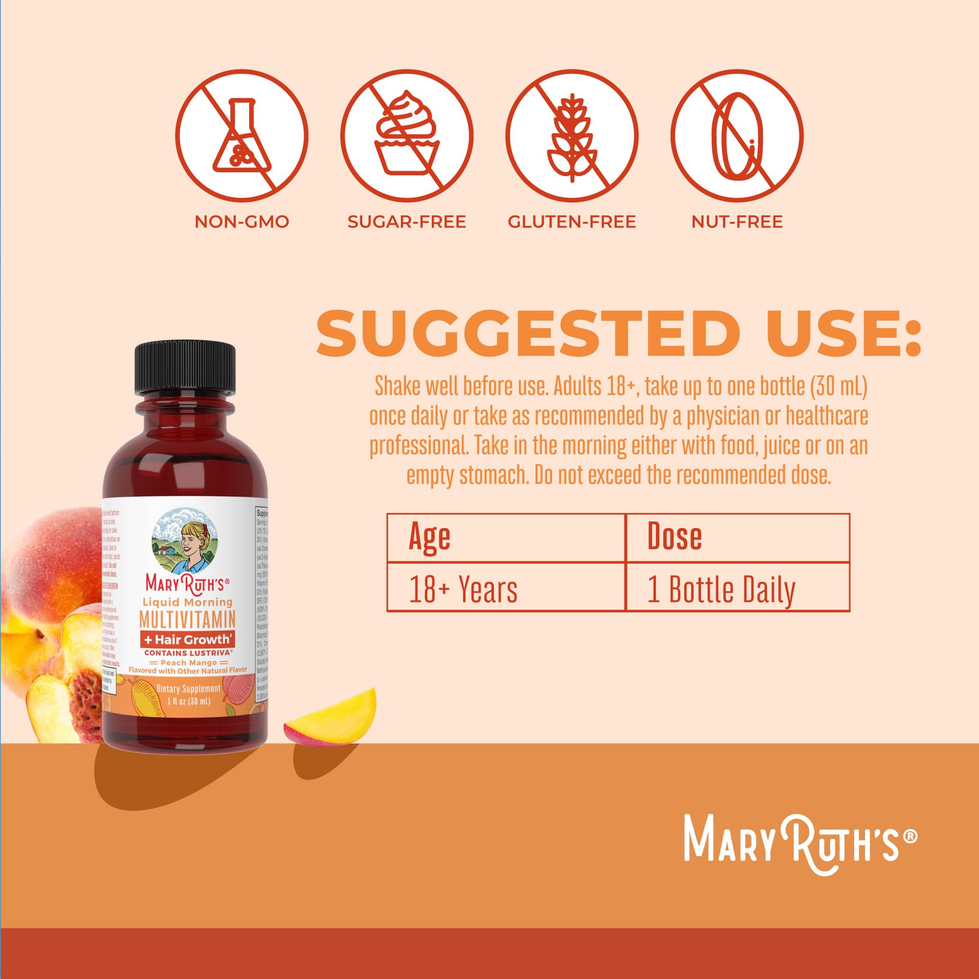 MaryRuth Organics: Biotina 10000 mcg líquido para cabello y uñas.