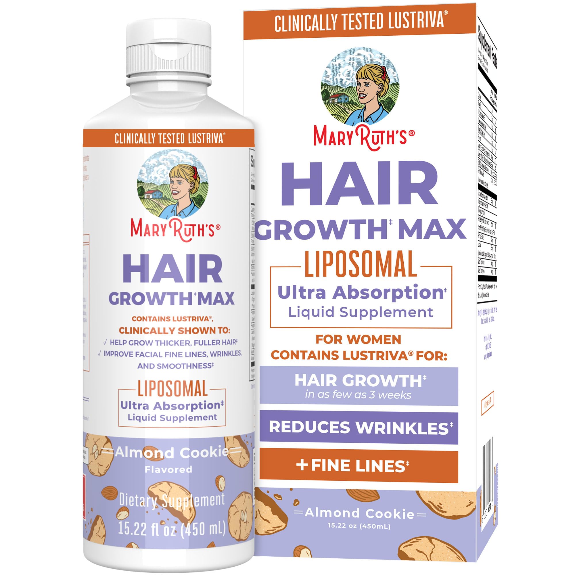 MaryRuth Organics cabello más fuerte, envase lúdico y atractivo