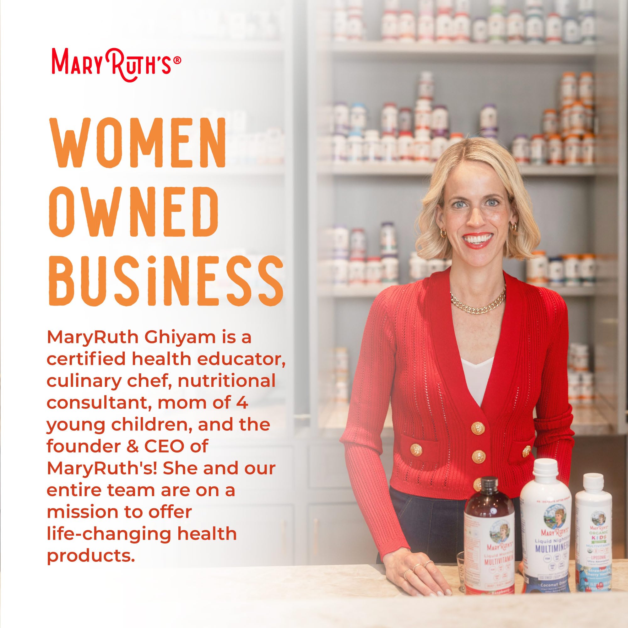 MaryRuth Organics: uso diario cómodo y práctico.