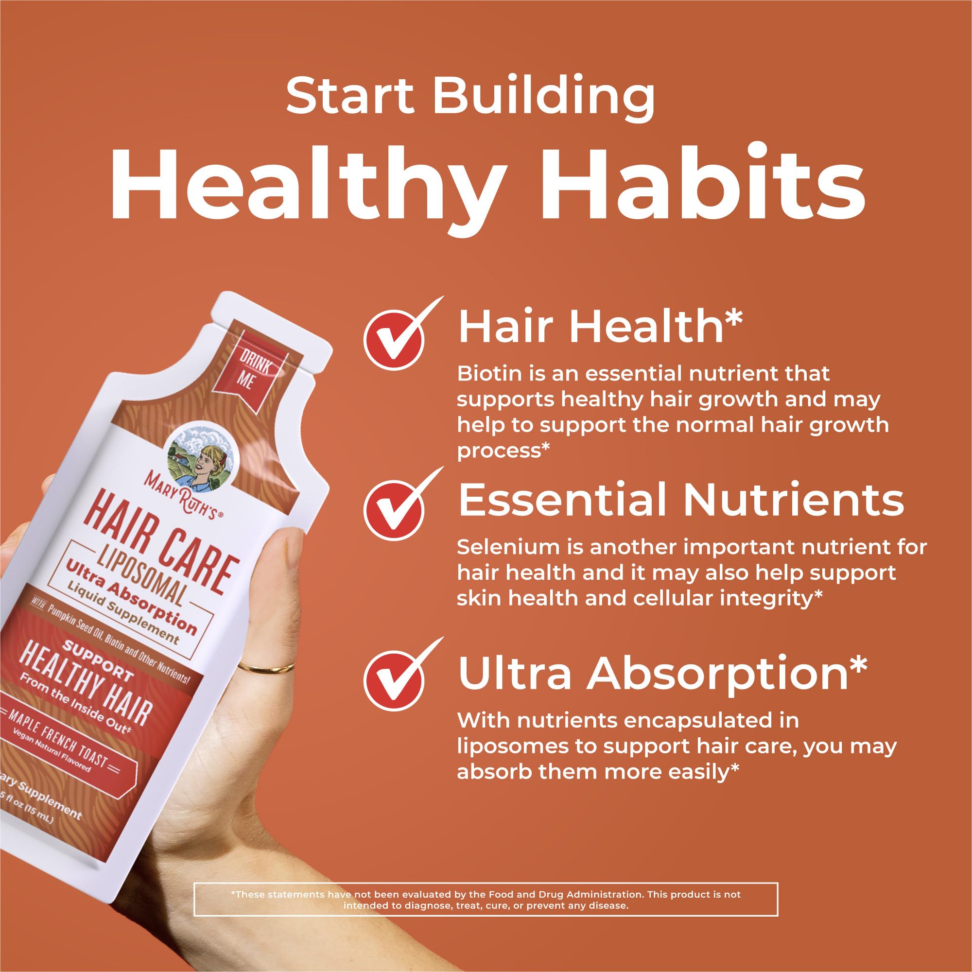 MaryRuth Organics vitamina D3 para bienestar capilar.