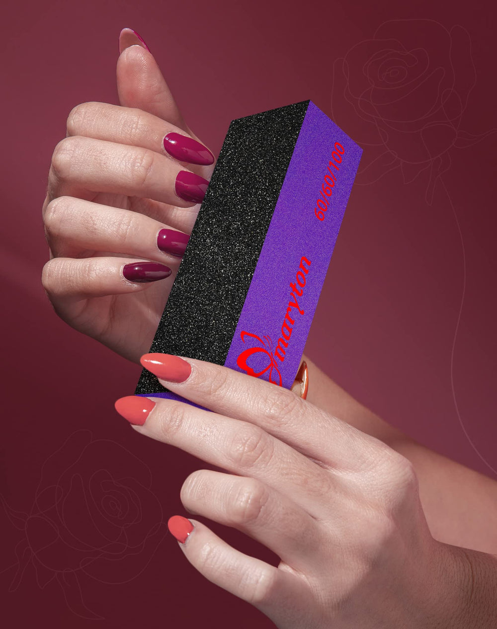Maryton pulidor de uñas ergonómico, facilita mani-pedi con precisión.