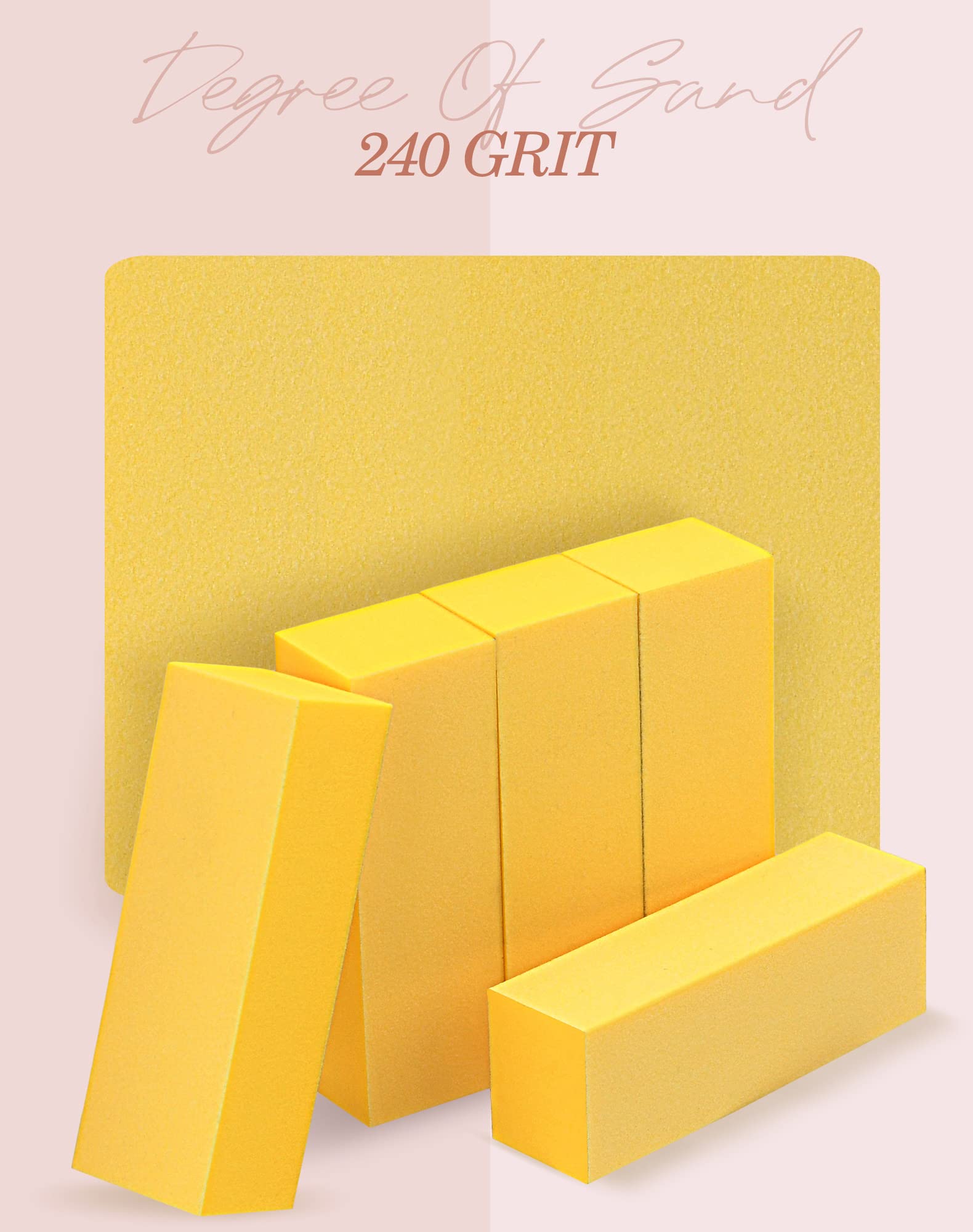 Maryton bloque de pulido grano 240 amarillo primer plano para suavizar uñas