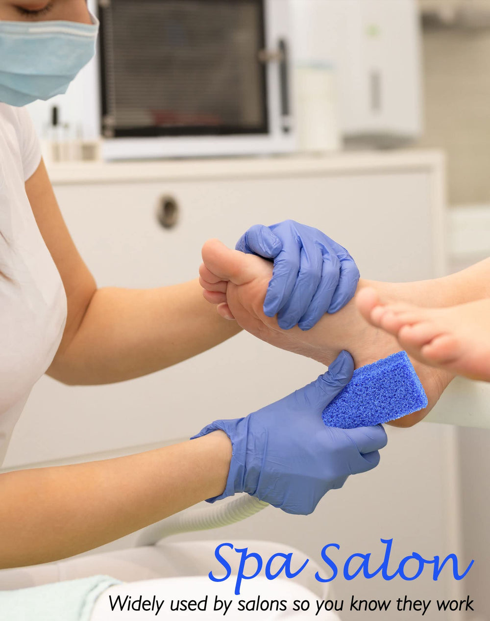 Maryton piedra pómez azul, perfecto para suavizar talones ásperos tras la pedicura.