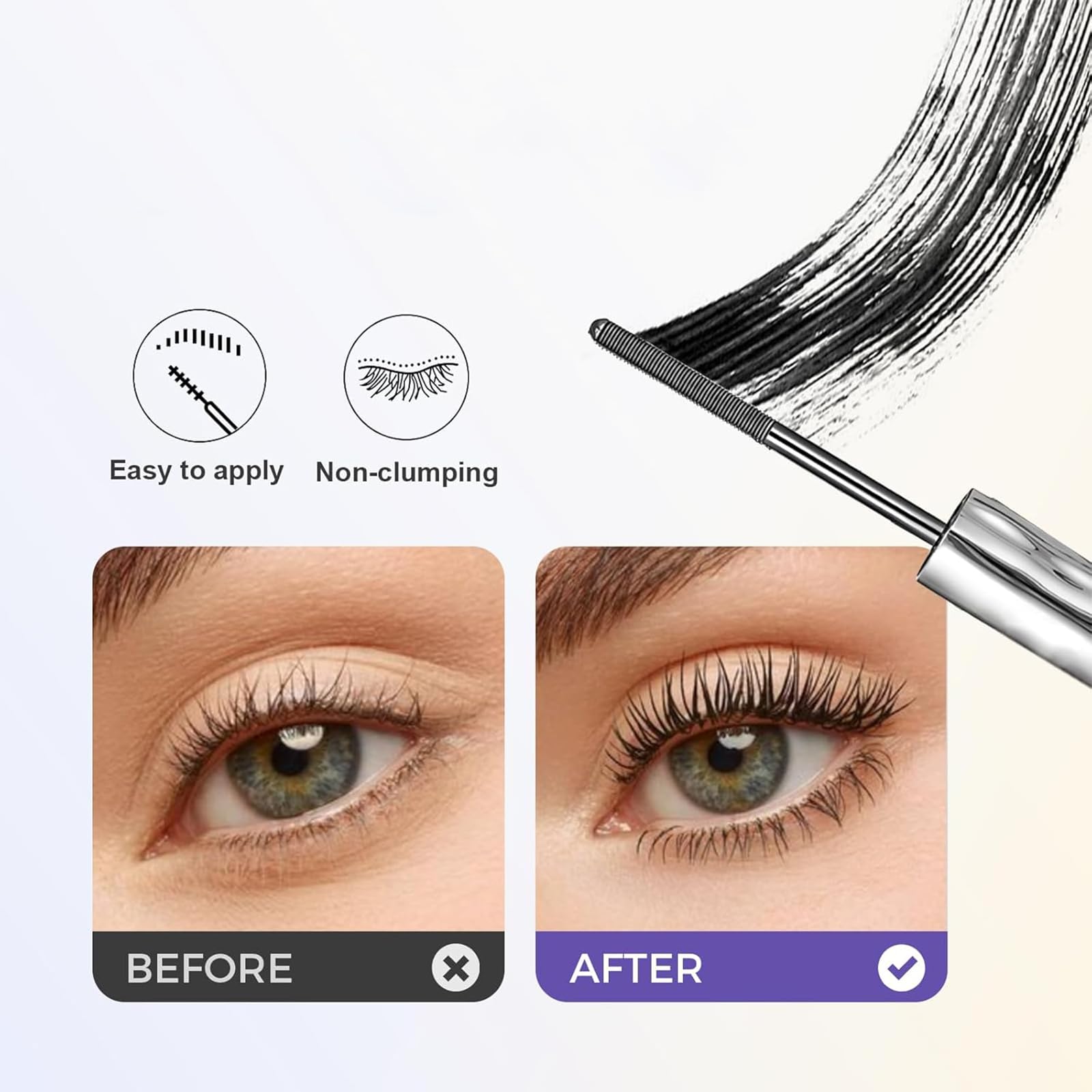 Máscara 3D Bastón Metálico facilita desmaquillado suave alrededor de ojos.
