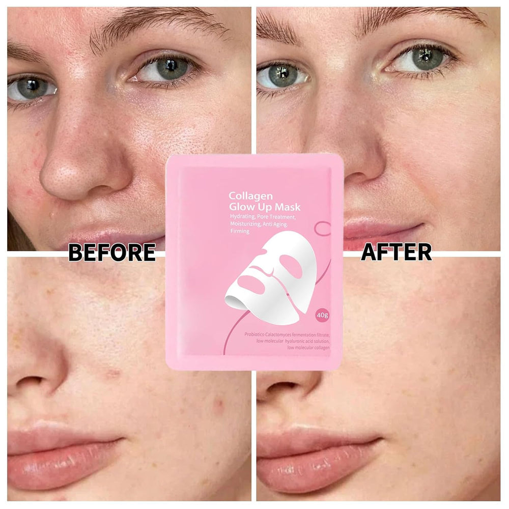 Mascara colageno resplandor 2-0, textura gel hidratante para uso nocturno