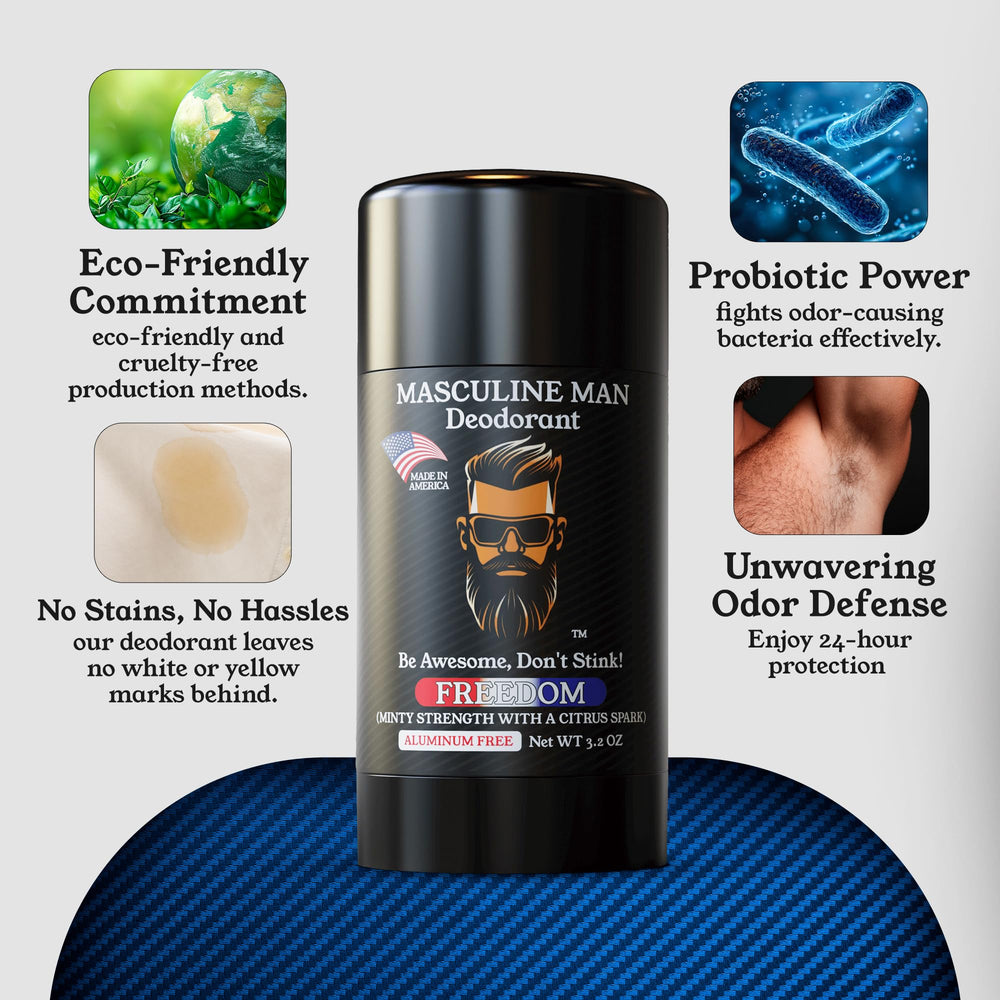 MASCULINE MAN Déodorant application douce et lisse pour une sensation agréable.