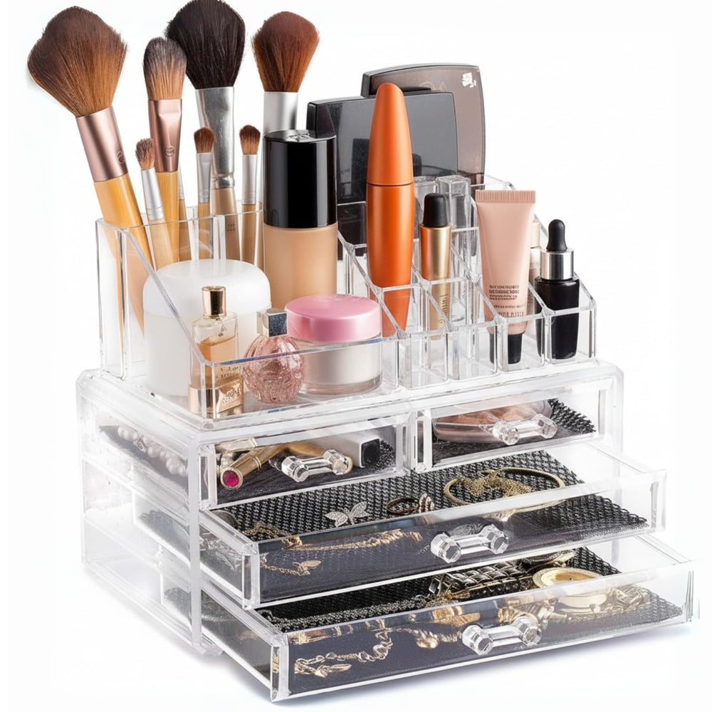 Masirs organizador acrílico para tocador, diseño transparente y duradero.