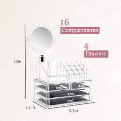 Masirs organizador acrílico transparente de cosméticos, diseño moderno para ver todo.