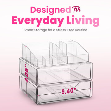 Masirs organizador con compartimentos múltiples, vista lateral, mantiene ordenados lápices, brochas y joyas.