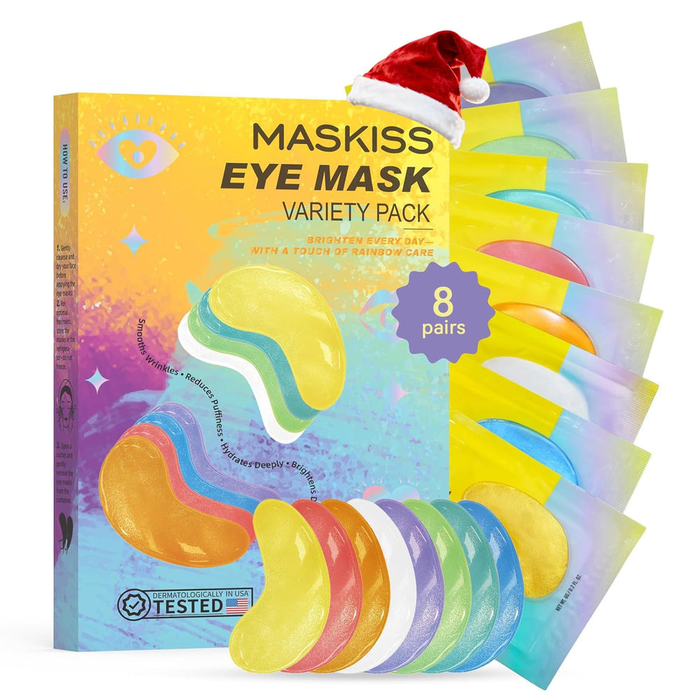 Maskiss parches bajo ojos 8 colores para hidratación y revitalización.