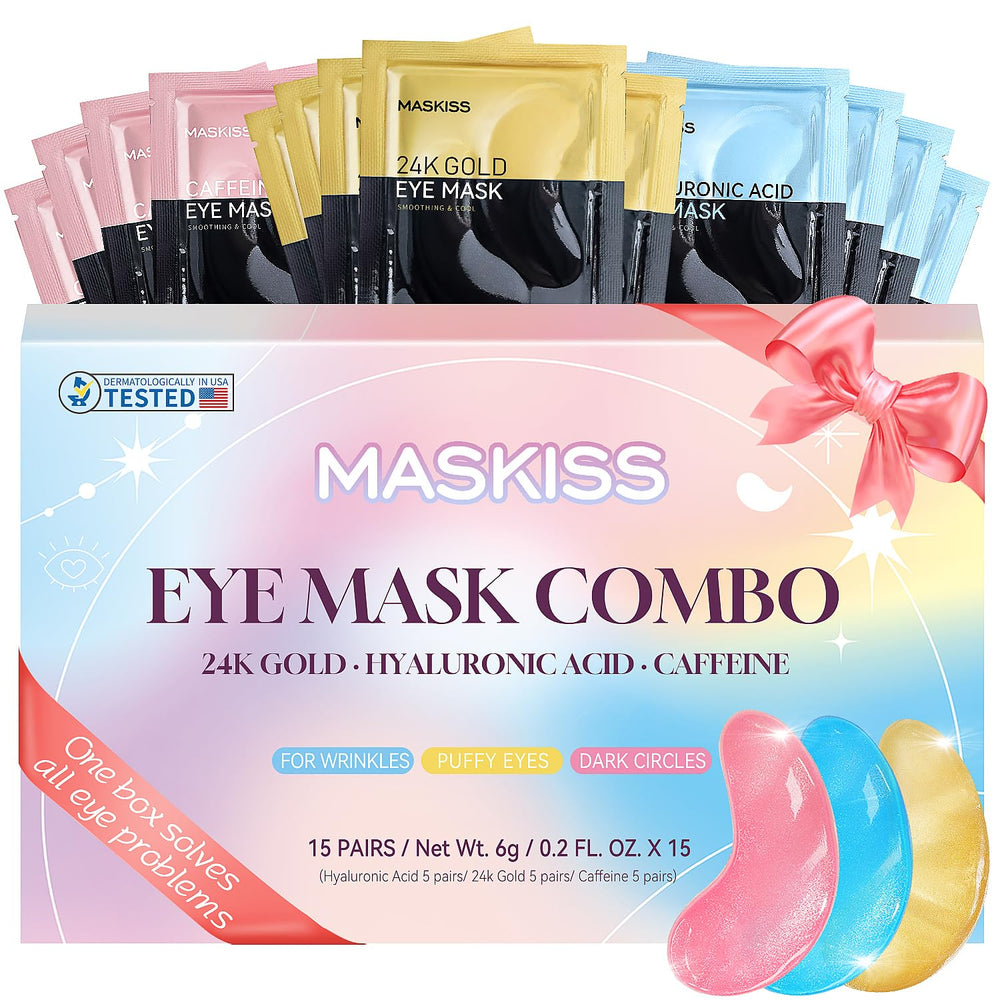 Maskiss parches ojos 24k oro para suavizar arrugas y aportar luminosidad
