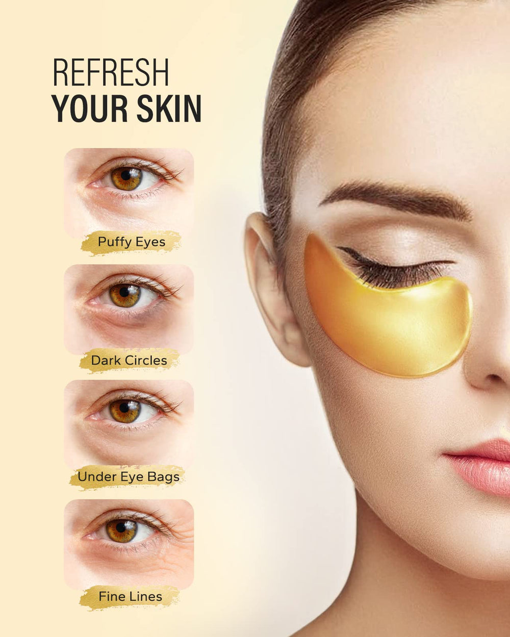 Maskiss parches ojos con colágeno: mejora la firmeza del contorno ocular.