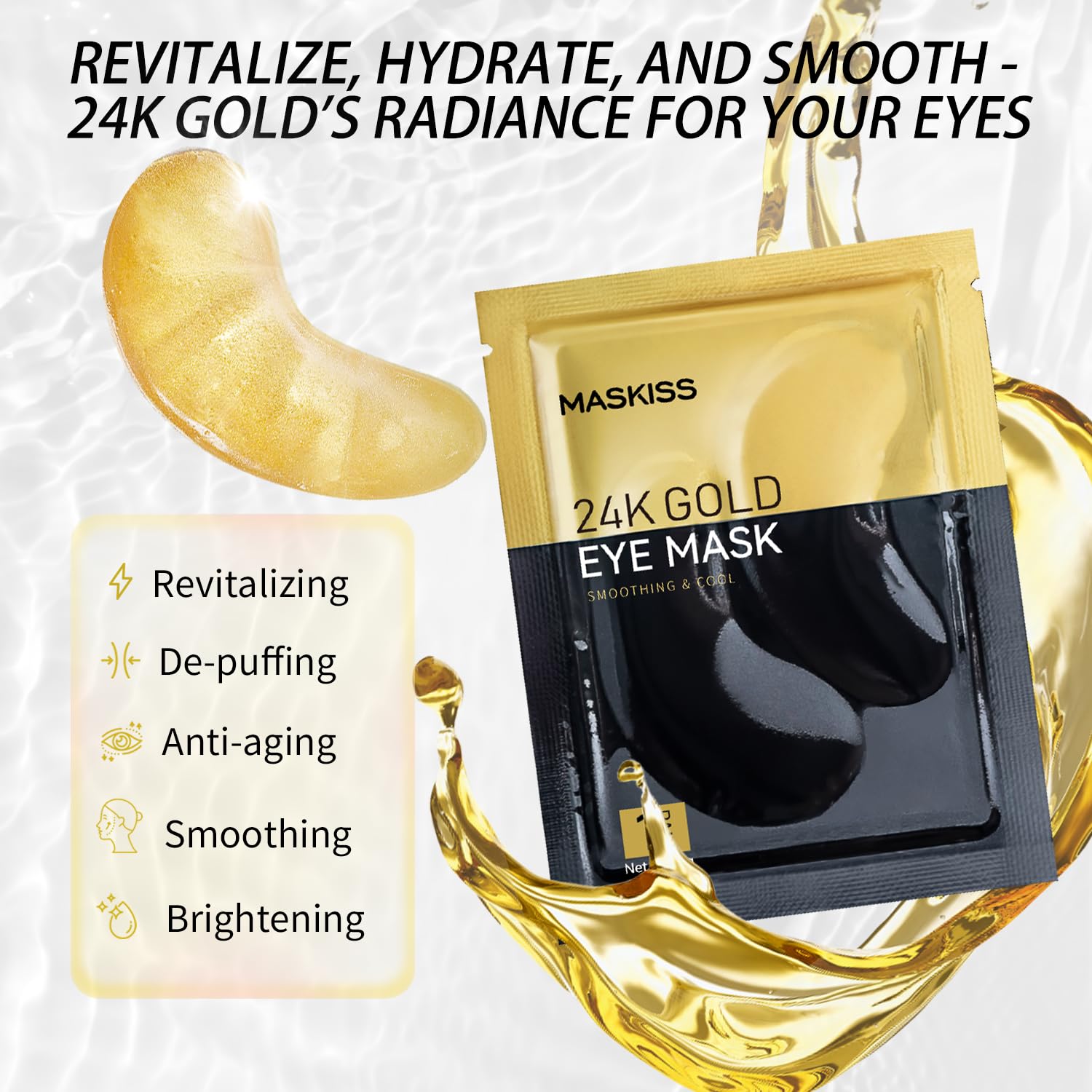 Maskiss textura hidrogel: suave adherencia alrededor de los ojos.