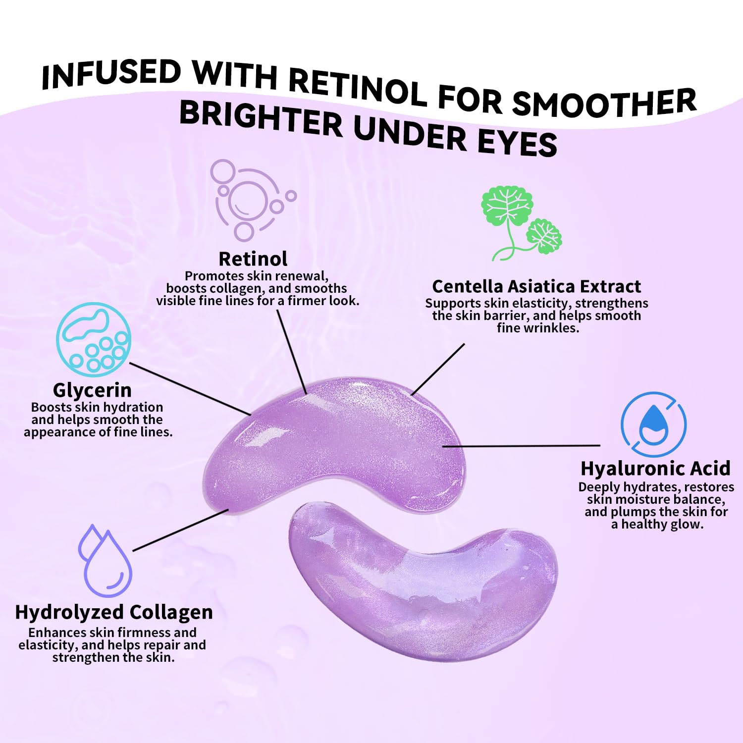 Maskiss parches ojos retinol uso nocturno para piel más suave