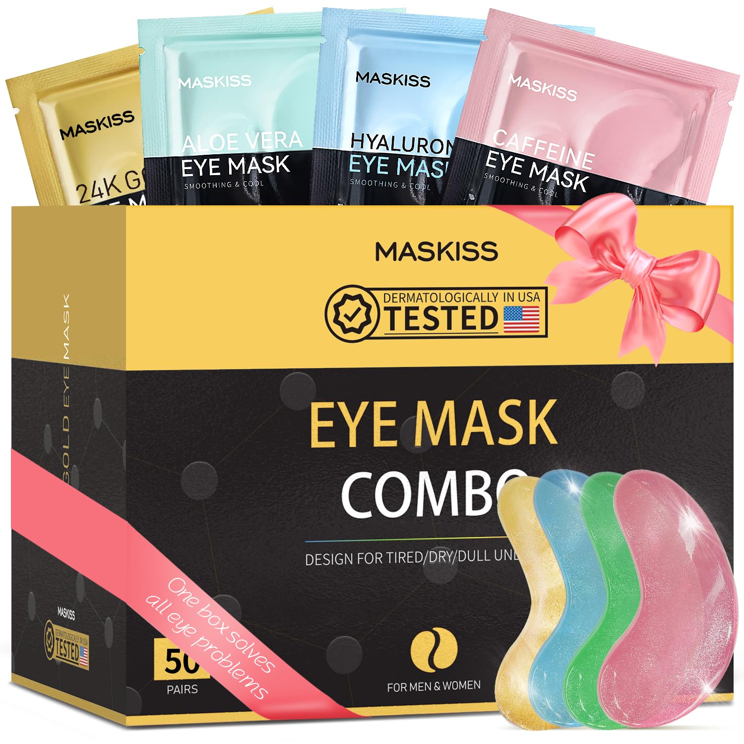 Maskiss 24K gold under-eye patches brighten and smooth the skin