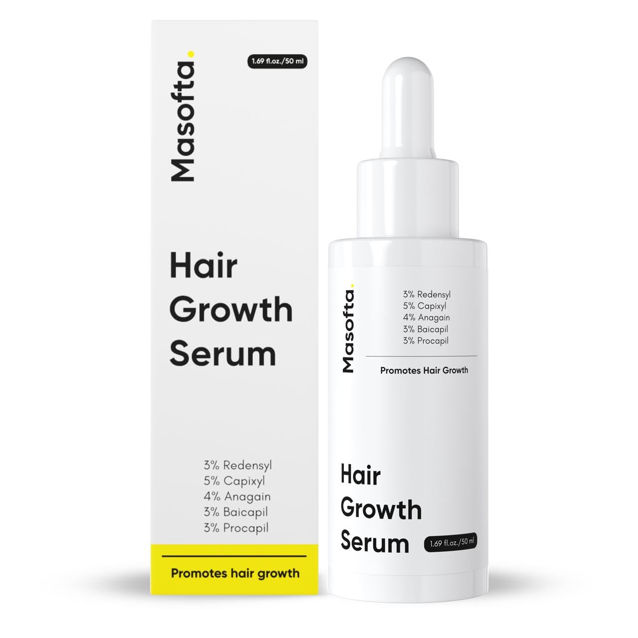 Masofta Serum en crecimiento capilar en el cuero cabelludo