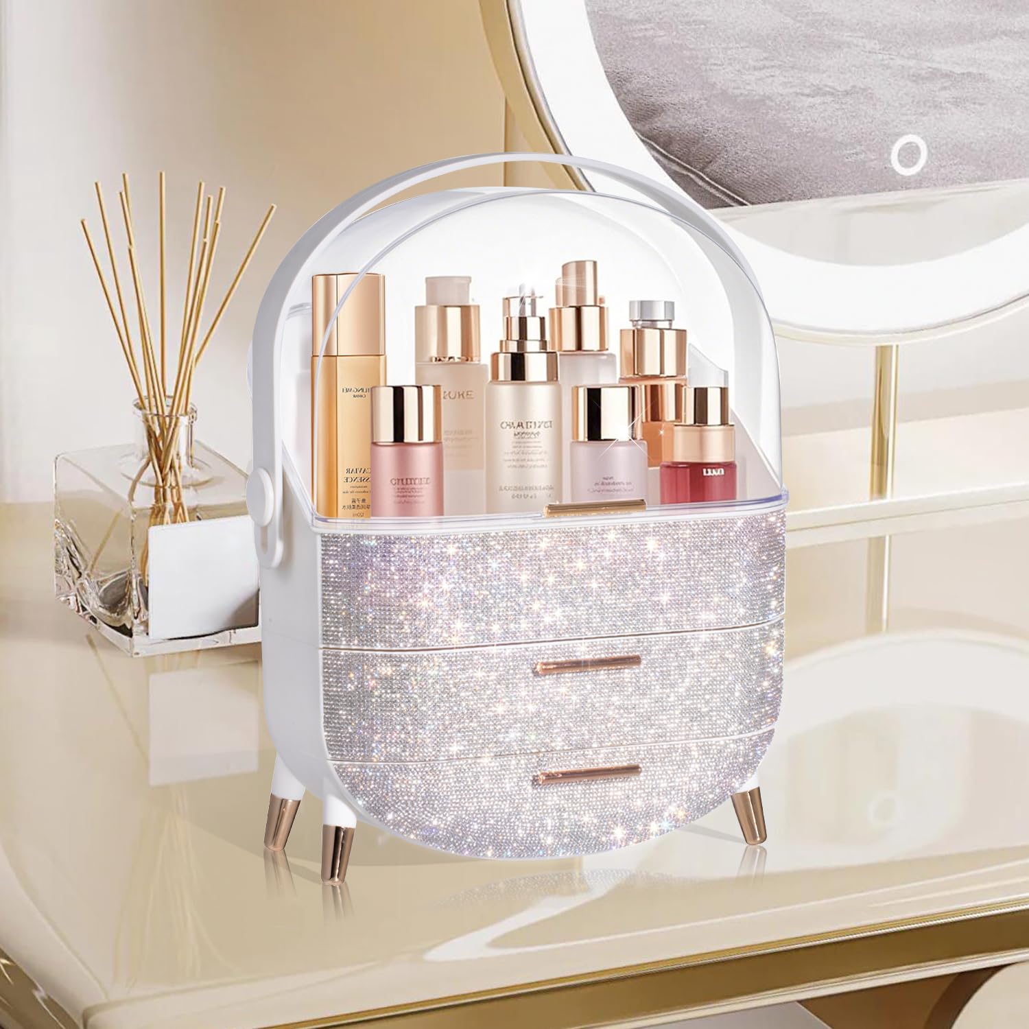 Dos cajones MASSY para labiales, sombras, brochas y joyería