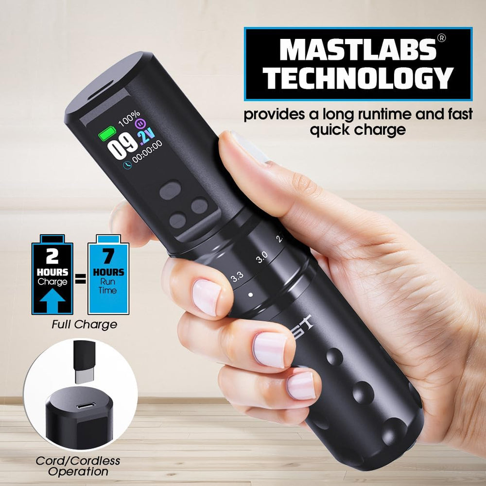 Mast Fold2 Pro con batería extra intercambiable para sesiones largas.