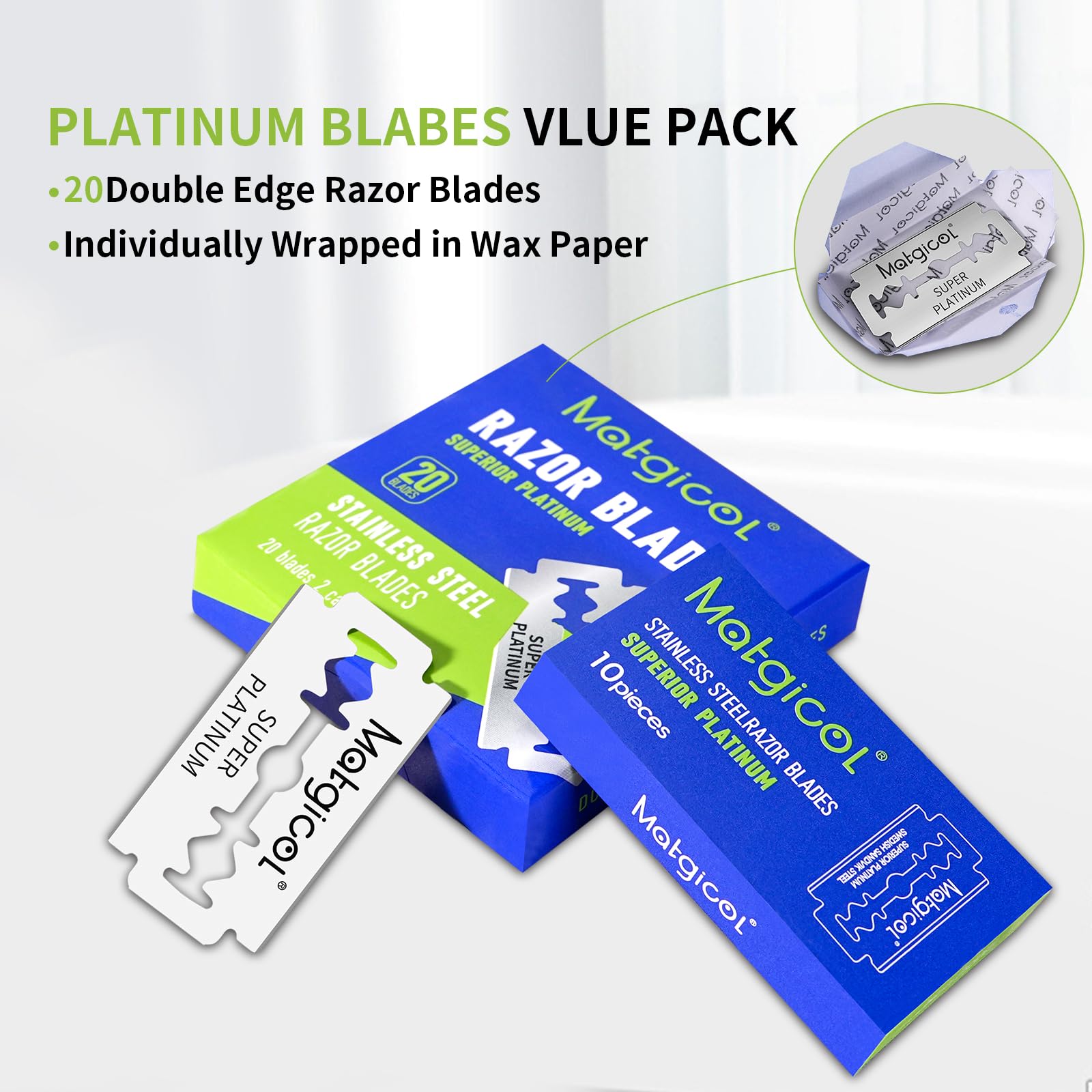 MATGICOL navajas doble filo, ampliamente compatibles con maquinillas.