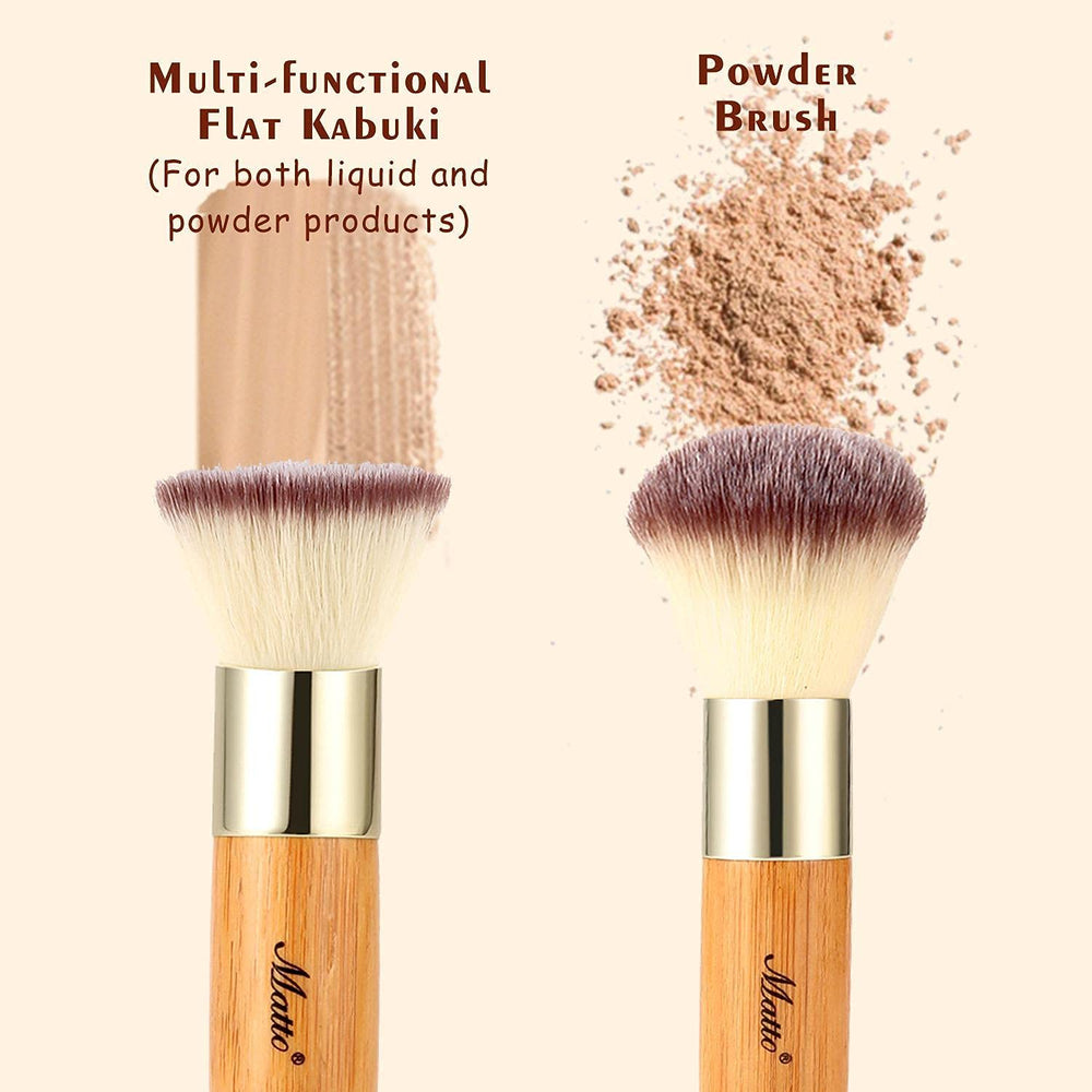 Brocha Matto Kabuki redonda para polvo mineral, acabado natural.