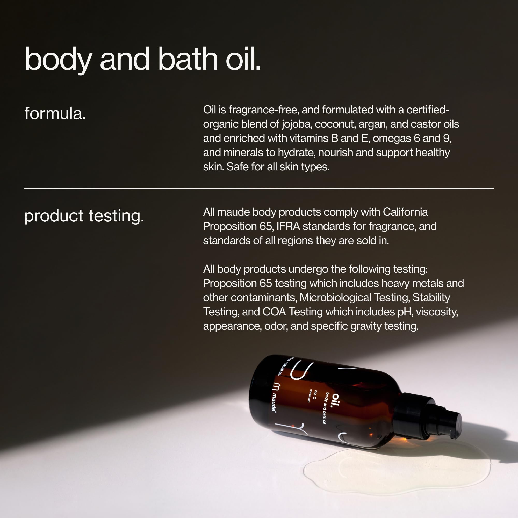 Maude Oil No. 0: aceite sin fragancia, ideal para piel sensible.