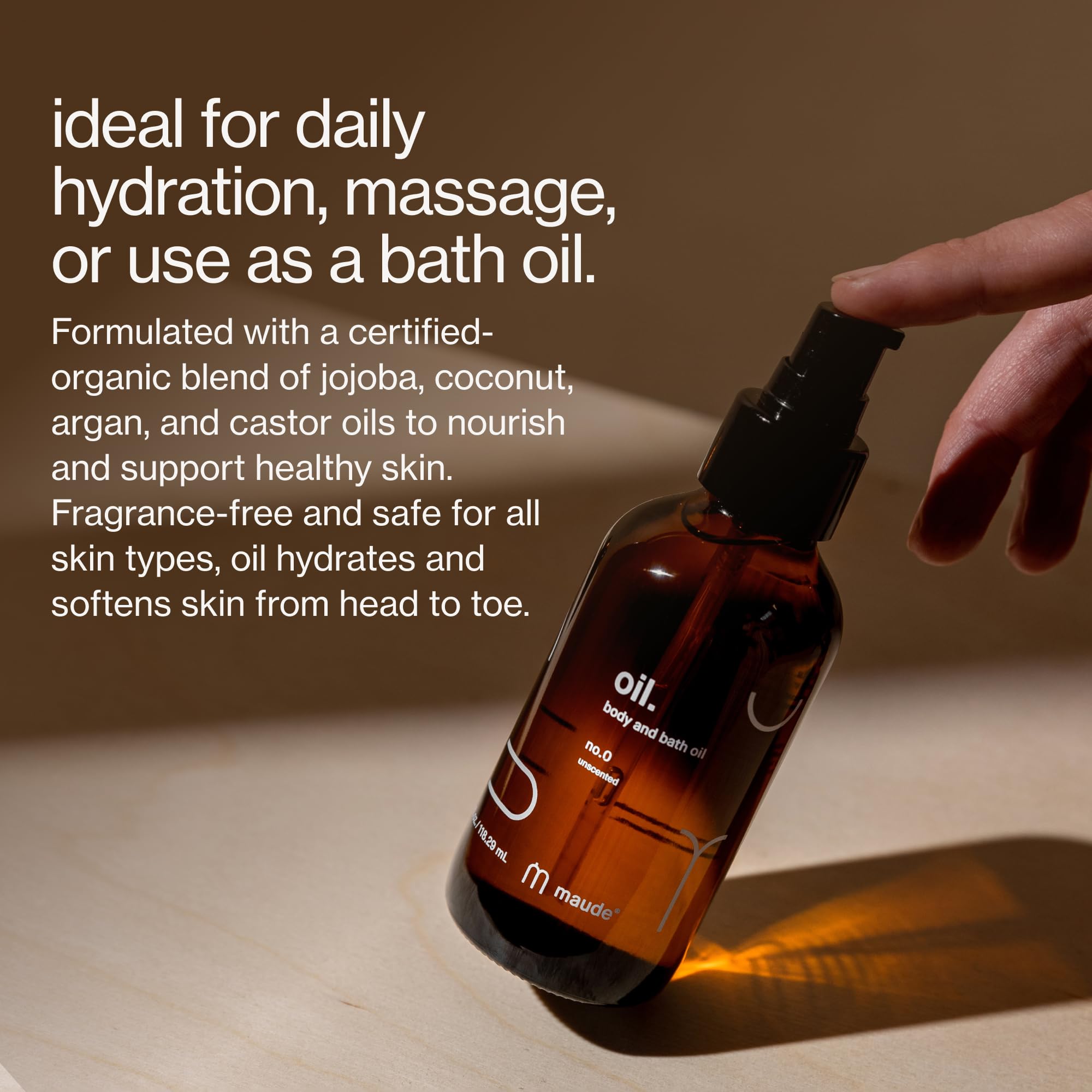 Maude Oil No. 0: textura sedosa ideal para masajes nutritivos.