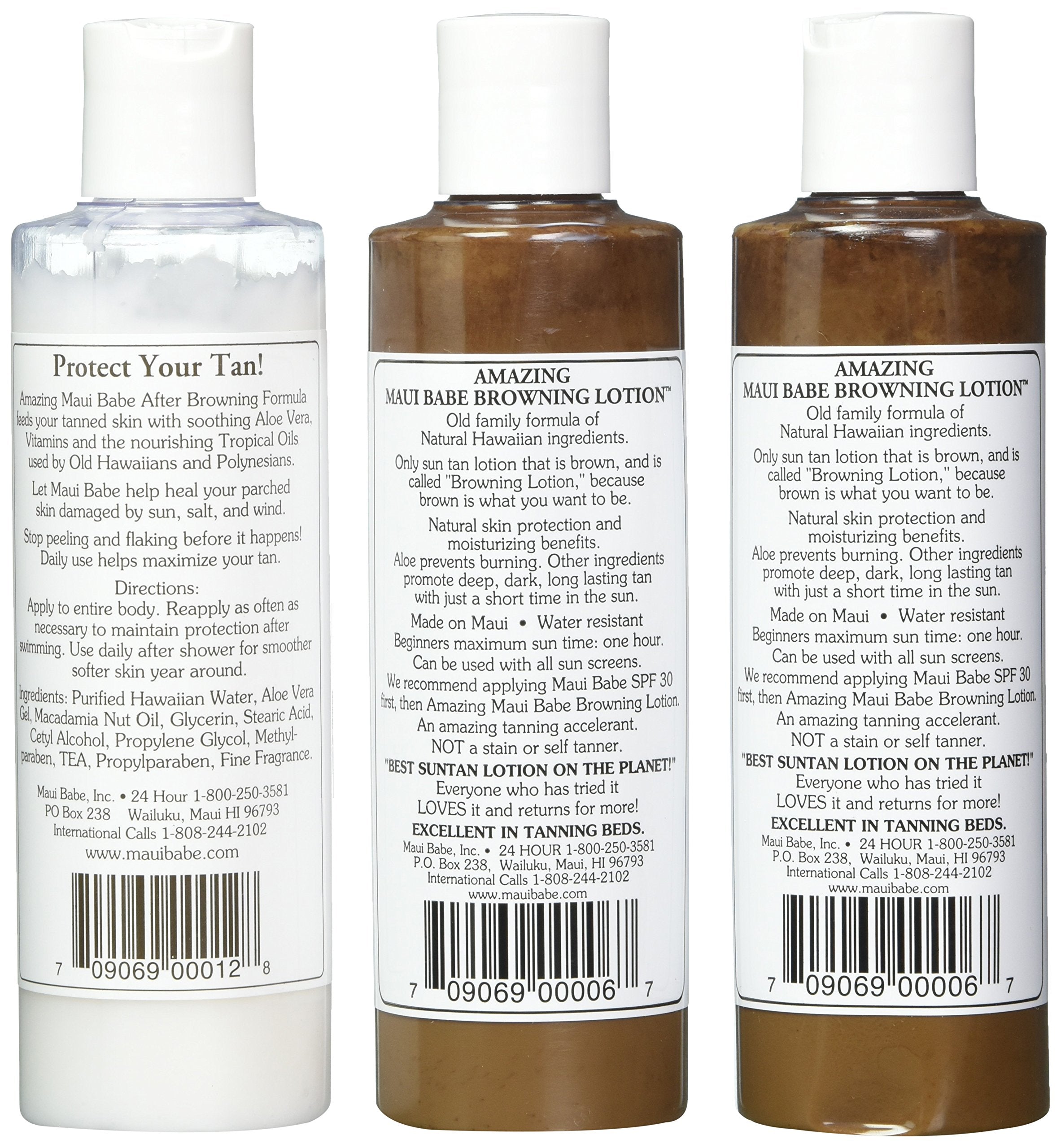 Maui Babe après-bronzage 8 oz : scelle le bronzage et prévient la peau qui pèle.