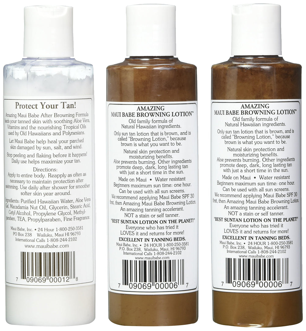 Maui Babe après-bronzage 8 oz : scelle le bronzage et prévient la peau qui pèle.