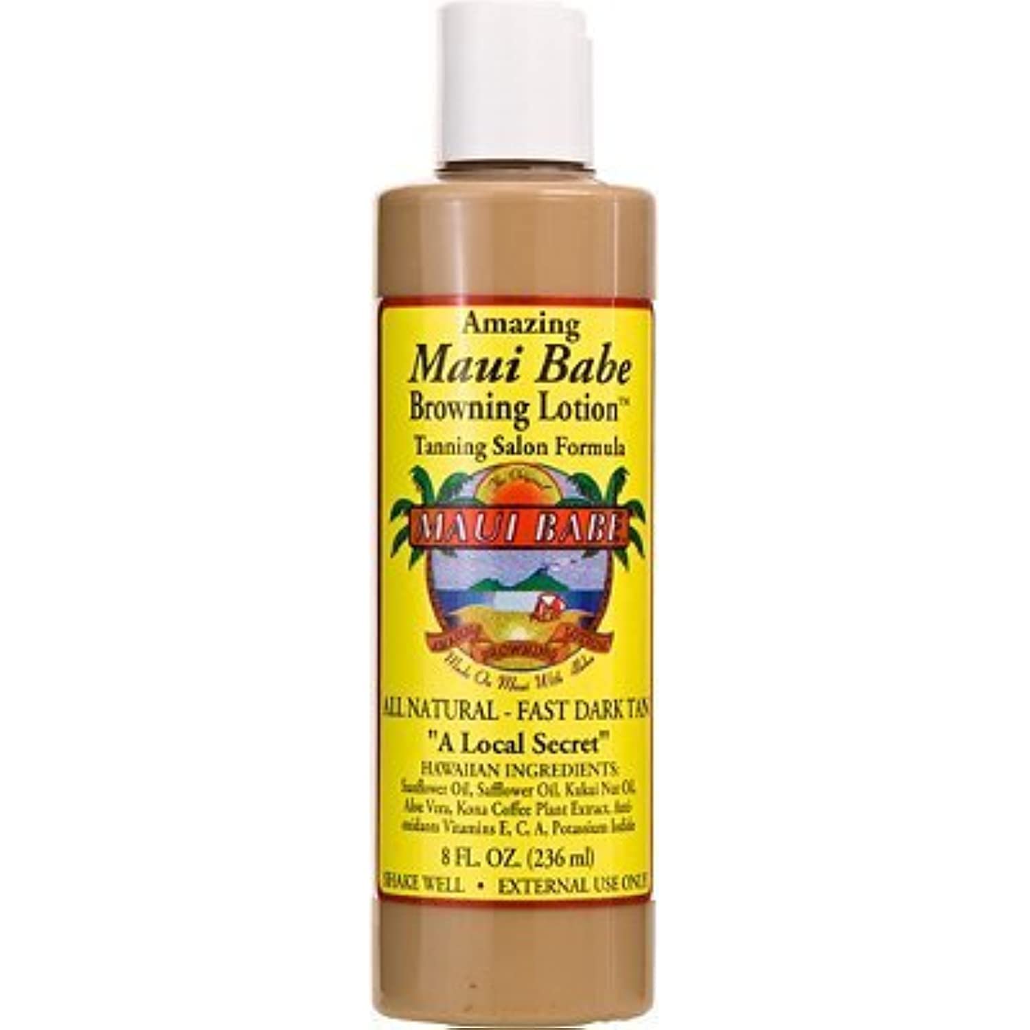 Maui Babe Salon Formula: botella 8oz para cama de bronceado, hidratación suave.