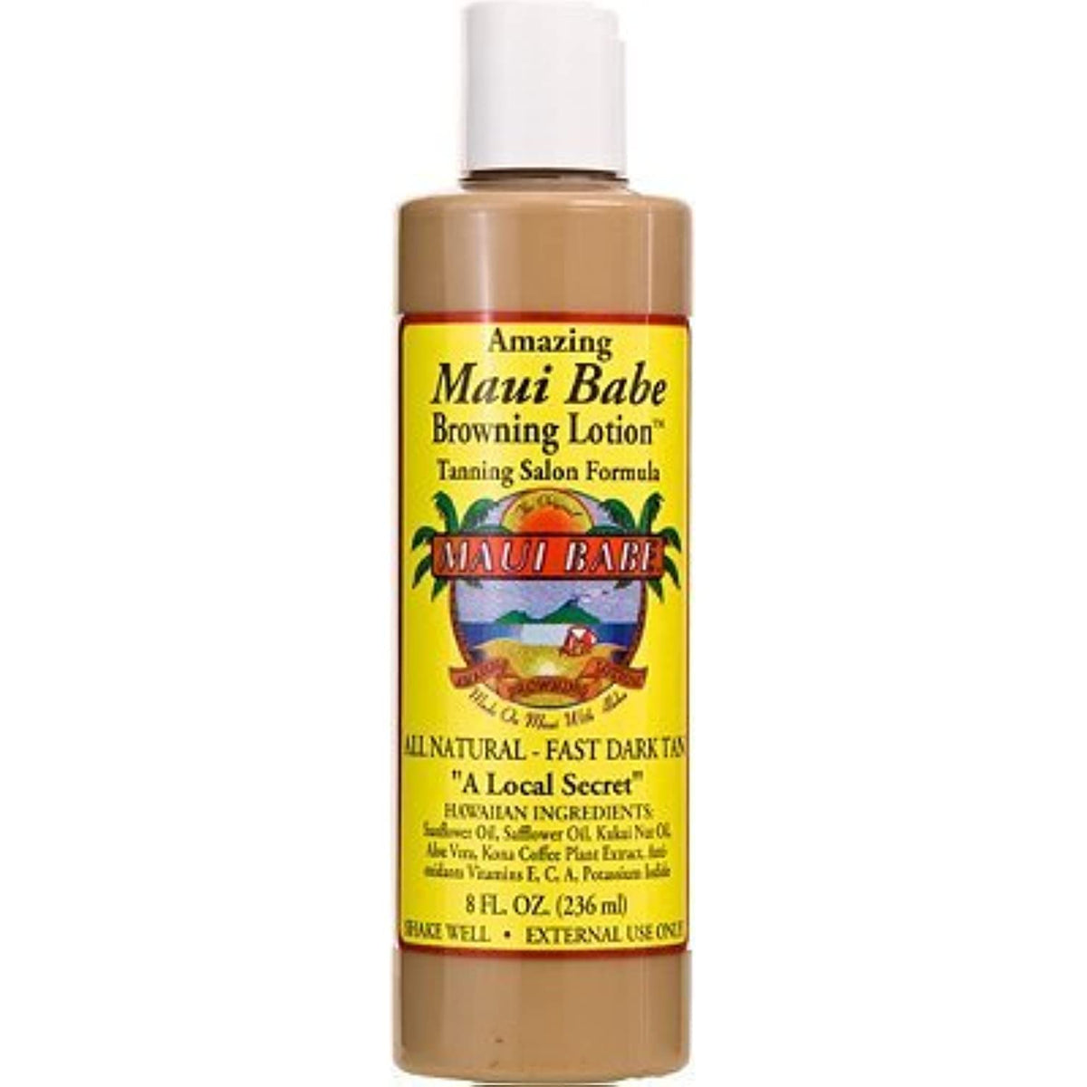 Maui Babe Salon Formula: botella 8oz para cama de bronceado, hidratación suave.