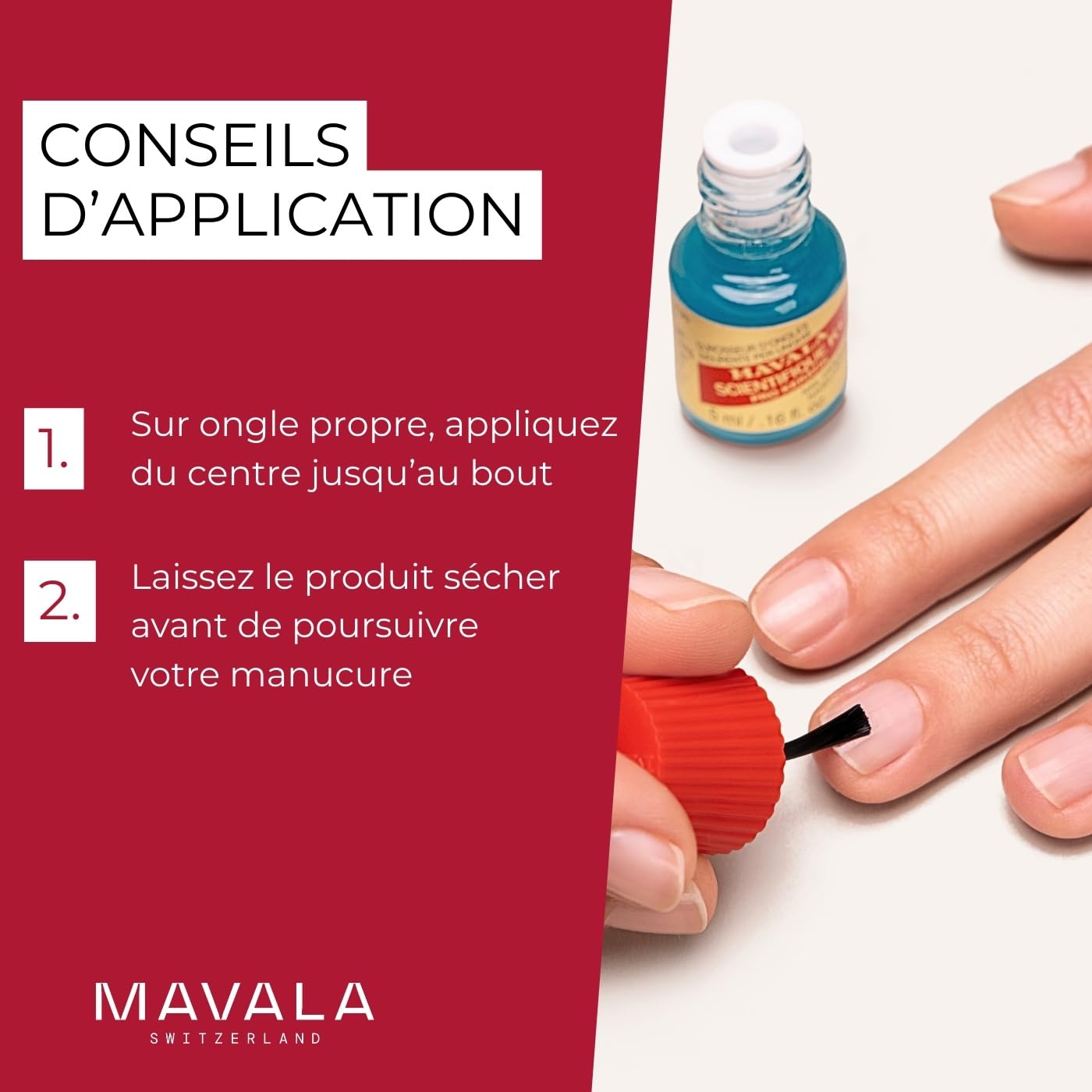 MAVALA Scientifique K+ – resina cristal refuerza la keratina natural de uñas.