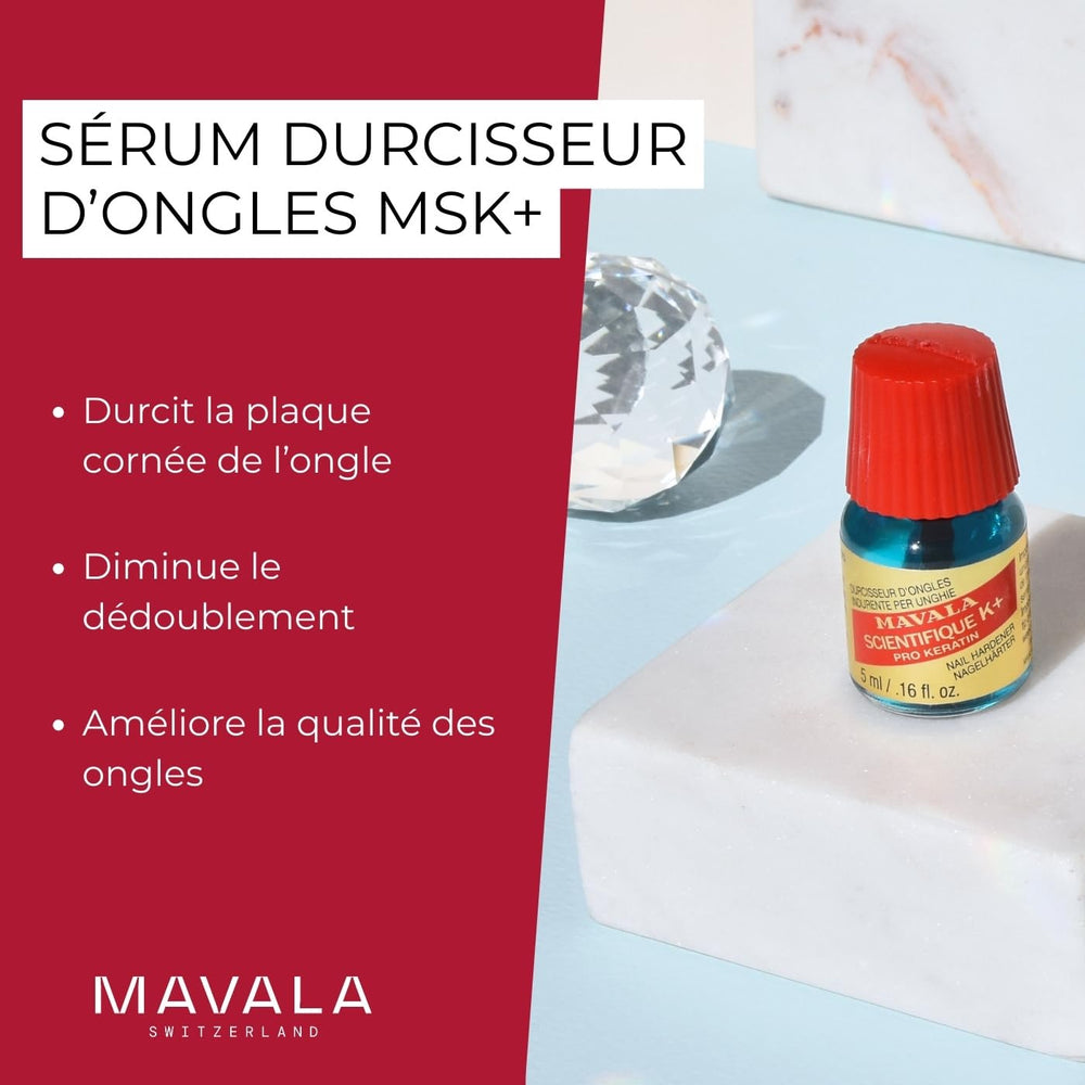 MAVALA Scientifique K+ – uña clara durante la aplicación, sensación suave y rápida.