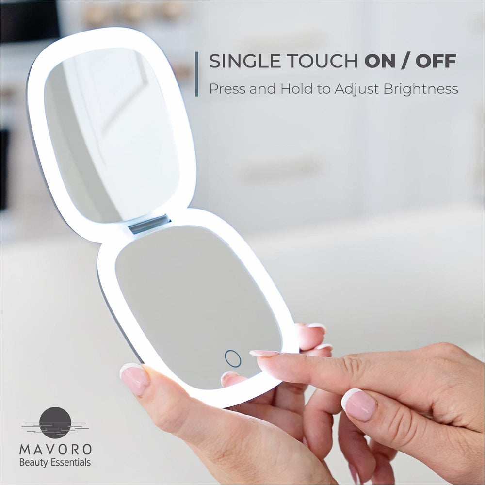 Mavoro espejo con iluminación LED natural para retoques precisos