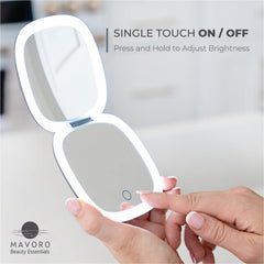 Mavoro espejo con iluminación LED natural para retoques precisos