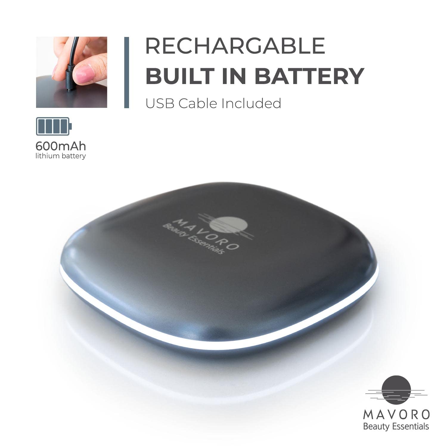 Mavoro espejo recargable mediante USB-C para uso diario
