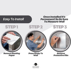 Diseño sin marco de Mavoro para estética minimalista en baño.