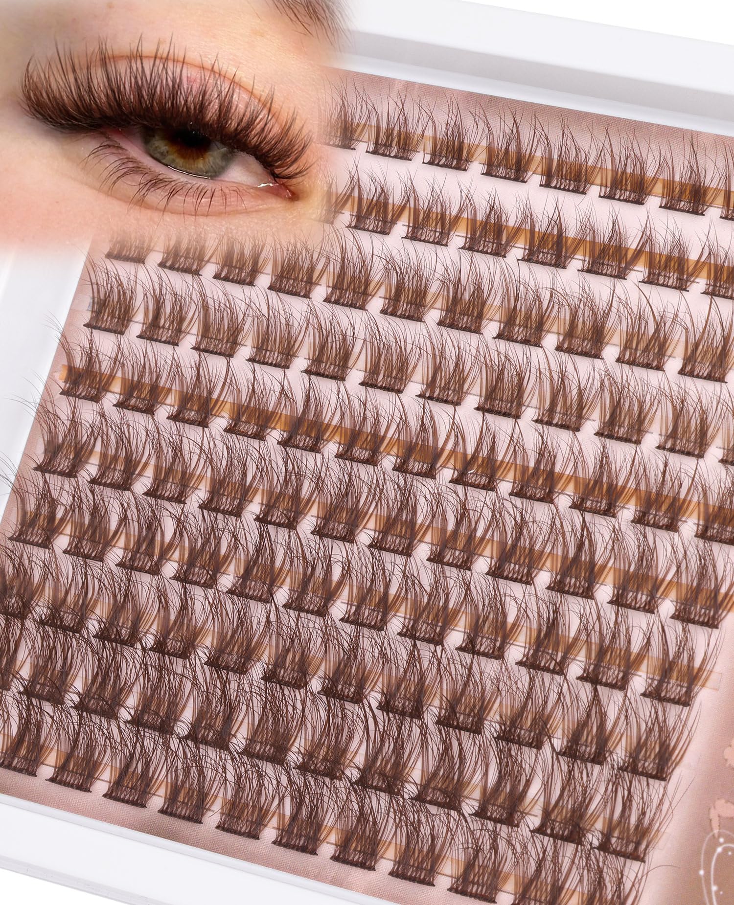 Pestañas en racimos Mavphnee café natural para un look discreto.