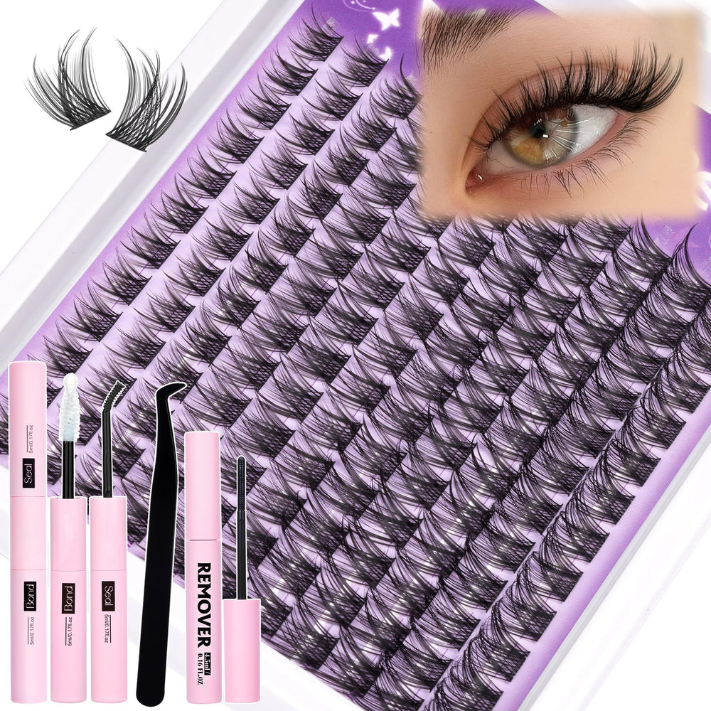 Pestañas cluster CC-Curly Mavphnee de 132 piezas para look wispy duradero