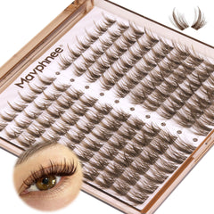 Pestañas marrón claro de Mavphnee en 10-16mm para look natural y suave
