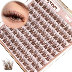 Mavphnee conjutos pestañas marrón natural 12mm para look diario suave